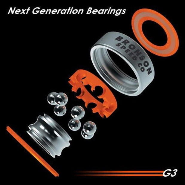 Bronson G3 W/Spacers+Washers Skateboard Longboard Bearings - Longboards USA