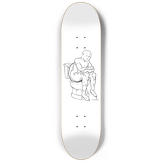 The Thinker White 8.25" Custom Skateboard or Wall Art