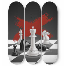 Chess Pieces Skateboard Wall Art - Longboards USA