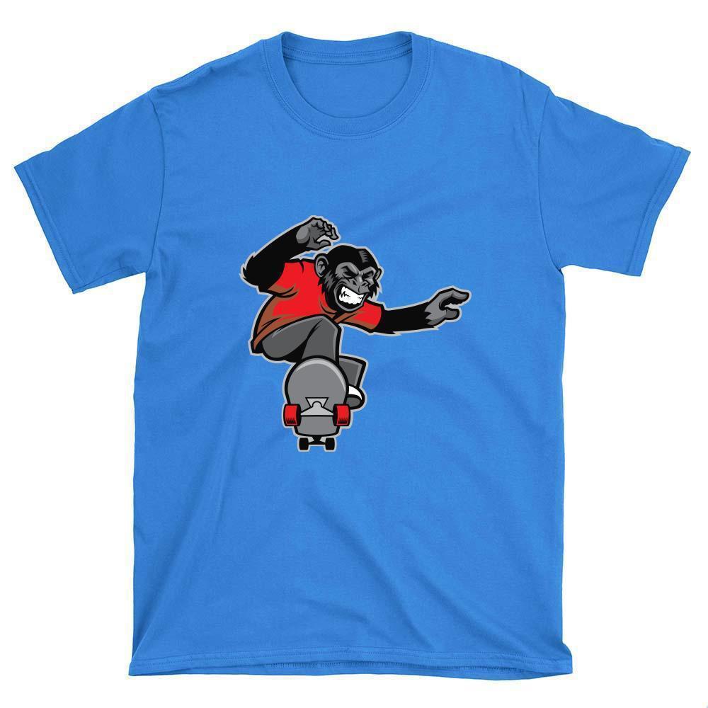 Chimp with a Skateboard, Organic Cotton T Shirt