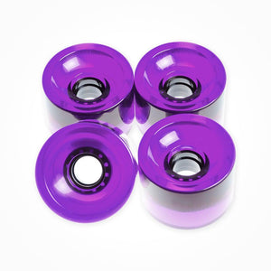 Clear Purple Square Lipped Longboard Wheels 70mm x 80a - Longboards USA