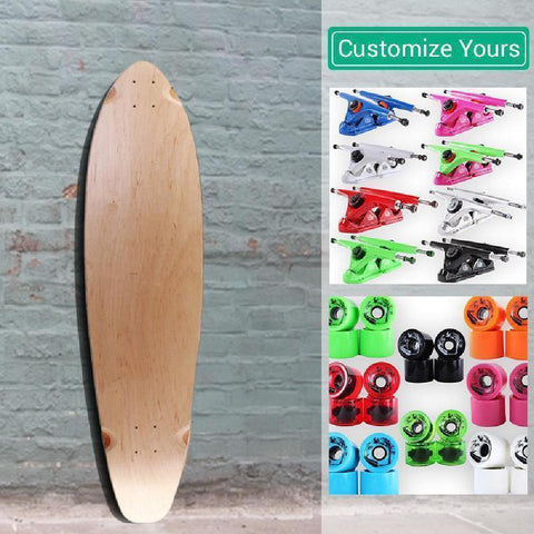 Custom Blank Kicktail Natural 40 inches Longboard - Longboards USA