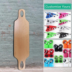 Custom Natural Blank Drop Through 39 inches Longboard - Longboards USA