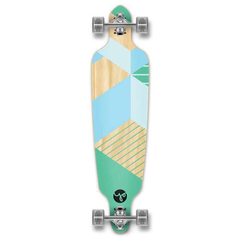 Drop Through Longboard Geometric Green 41" Graphic from Punked - Longboards USA