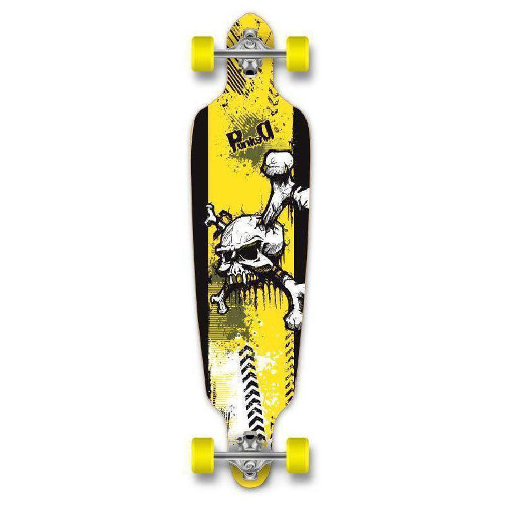 Drop Through Longboard - Skull - 40" Graphic from Punked - Complete - Longboards USA
