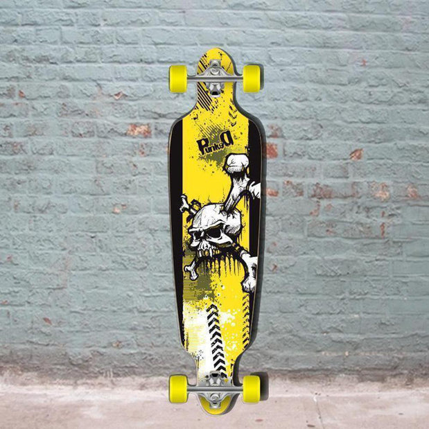 Drop Through Longboard - Skull - 40" Graphic from Punked - Complete - Longboards USA