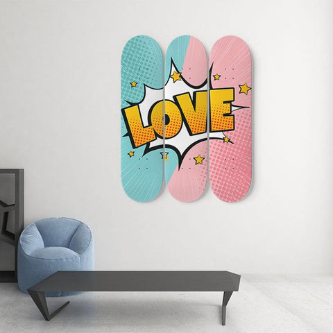 Epic Pop art LOVE Skateboard Wall Art - Longboards USA