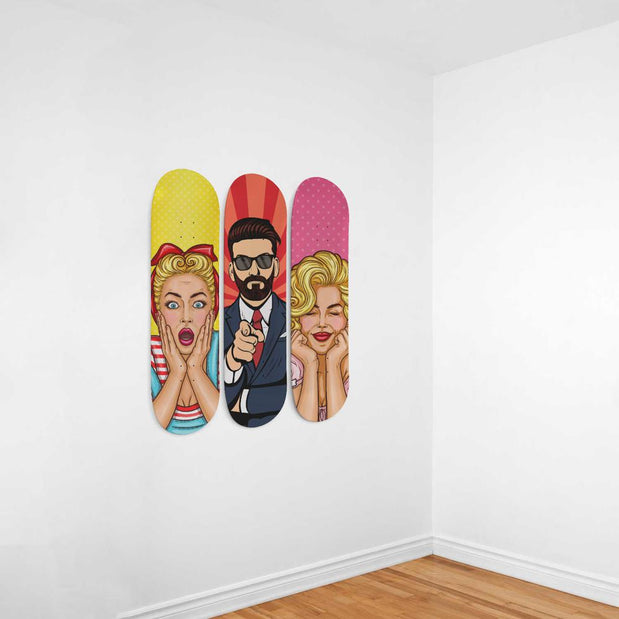 Epic Pop art Skateboard Wall Art - Longboards USA