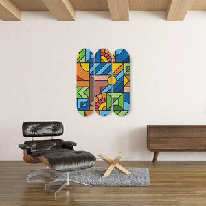 Epic Retro Patterns Colorful Skateboard Wall Art - Longboards USA