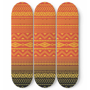 Ethnic Orange and Yellow Pattern | Skateboard Wall Art, Mural & Skate Deck Art | Home Decor - Longboards USA