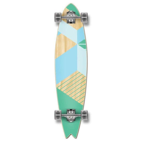 Fishtail Longboard 40 inch Geometric Green from Punked - Complete - Longboards USA