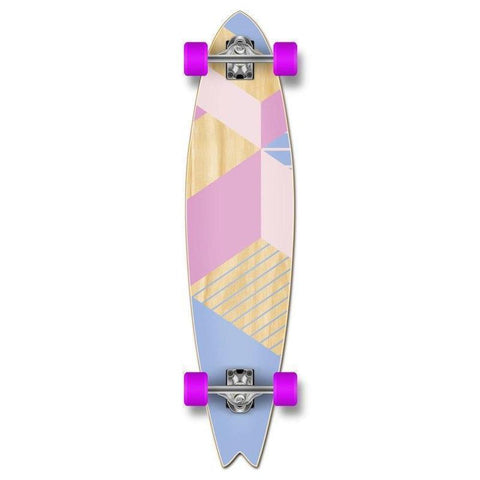 Fishtail Longboard 40 inch Geometric Purple from Punked - Complete - Longboards USA