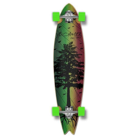 Fishtail Longboard 40 inch Pines Rasta from Punked - Complete - Longboards USA