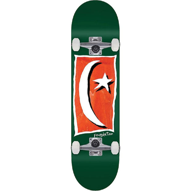 Foundation Star & Moon V2 in Green 8.13" Skateboard - Longboards USA