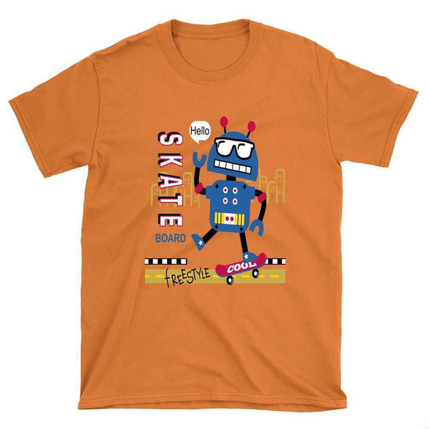 Funny Robot Skateboard T-Shirt - Longboards USA