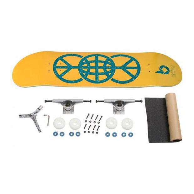 Gold World Peace Graphic Bamboo Skateboard - Longboards USA