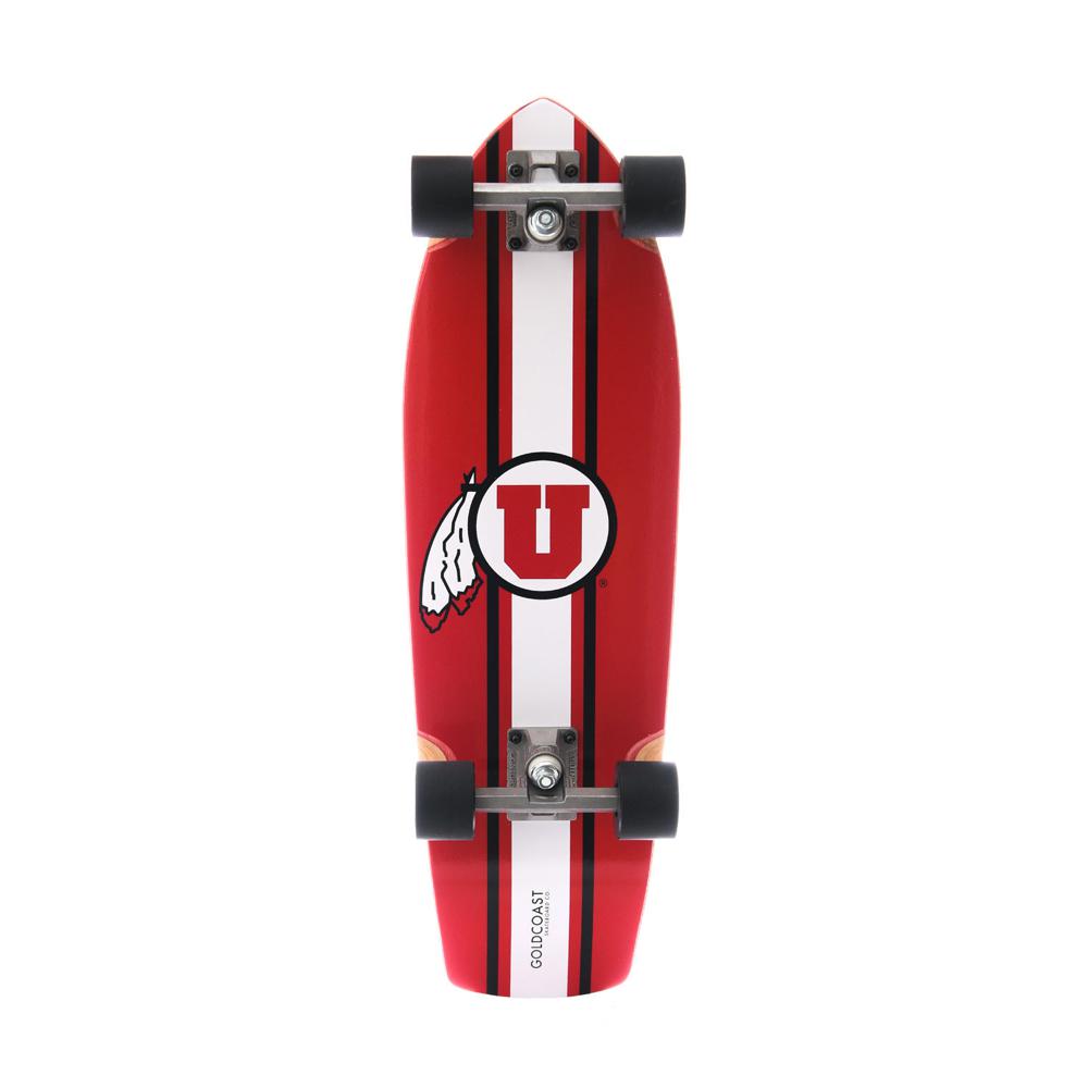 GoldCoast University Of Utah 28" Cruiser Skateboard Longboard with Kicktail - Longboards USA