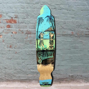 Gravity Big Kick 45" Tequila Sunrise Green Blue Longboard Deck - Longboards USA
