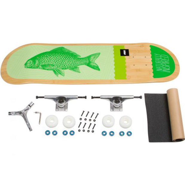 Green Fish Graphic Bamboo Skateboard - Longboards USA