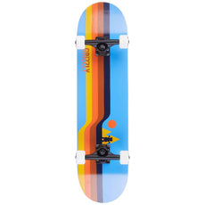 Grizzly Retro Lines Blue 7.5" Complete Skateboard - Longboards USA
