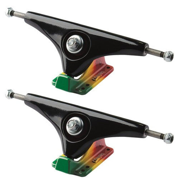 Gullwing Charger 10.0" Black/Rasta Longboard Trucks | Set of 2 - Longboards USA