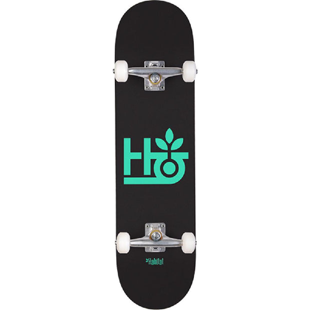 Habitat Pod Black/Teal 8.0" Complete Skateboard - Longboards USA