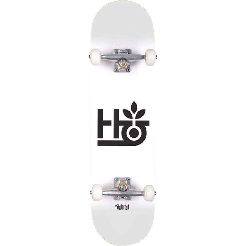 Habitat Pod in White 8.0" Complete Skateboard - Longboards USA