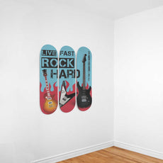 Hard Rock Blue Poster Skateboard Wall Art - Longboards USA