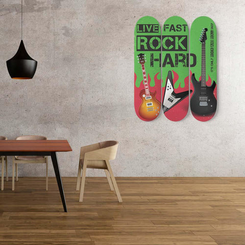 Hard Rock Green Poster Skateboard Wall Art - Longboards USA
