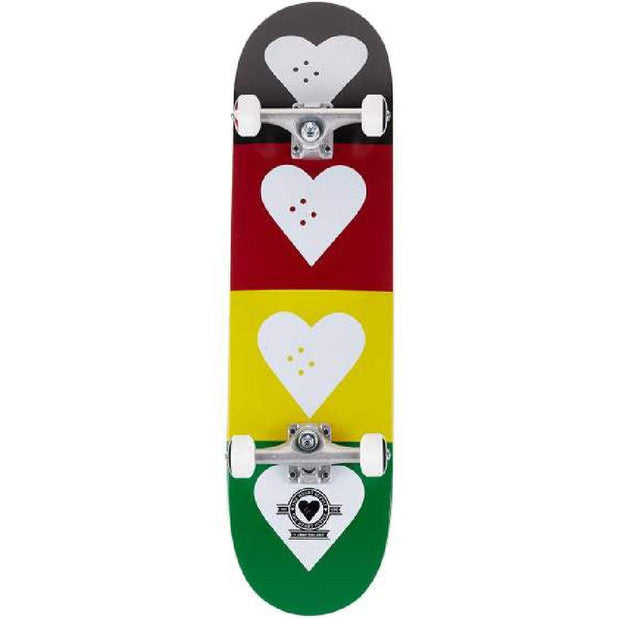 Heart Supply Quad Logo Red/Gold/Green 8.25" Skateboard - Longboards USA