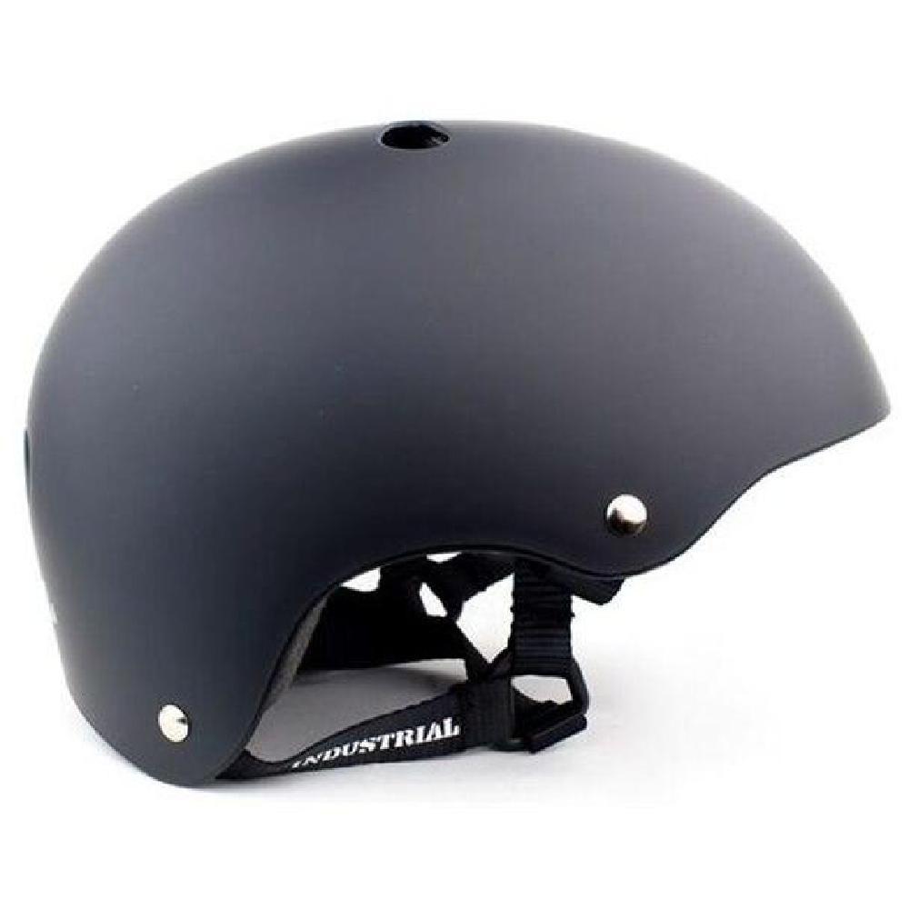 Industrial Flat Black Longboard Skateboard Skate Helmet - Longboards USA