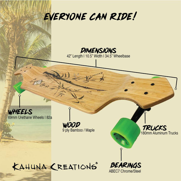 Kahuna Creations Bamboo 42" Drop Down Longboard - Longboards USA