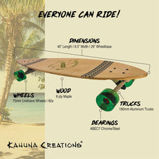 Kahuna Creations Leaf 40" Pintail Longboard | Land Paddle Bundle - Longboards USA