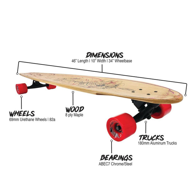 Kahuna Creations Pohaku Wahine Rider 46" Longboard with Bear Trucks - Longboards USA