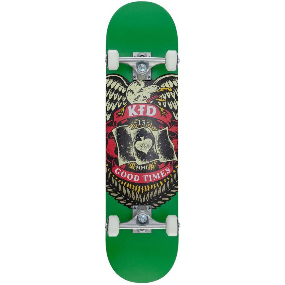 KFD Young Gunz Badge in Green 8.0" Complete Skateboard - Longboards USA