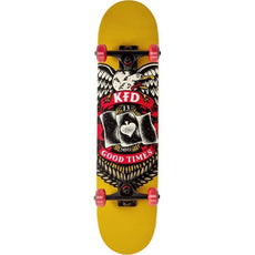 KFD Young Gunz Badge in Yellow 7.5" Complete Skateboard - Longboards USA