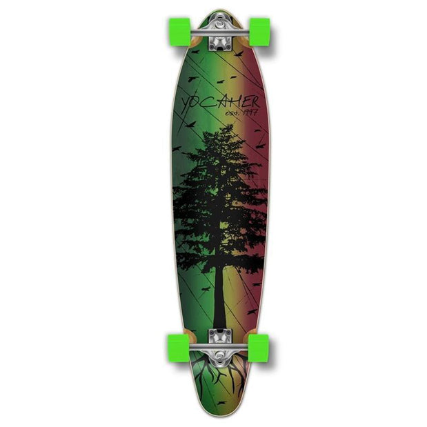 Kicktail In The Pines Rasta 40 inches Longboard from Punked - Longboards USA