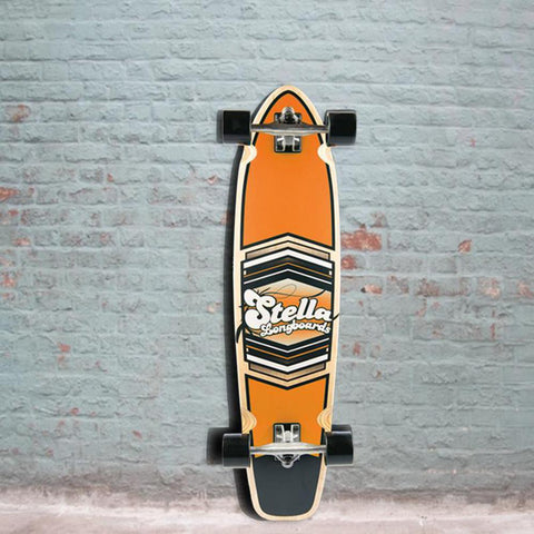 Kicktail Longboard Stella Shield Orange 38" Complete - Longboards USA