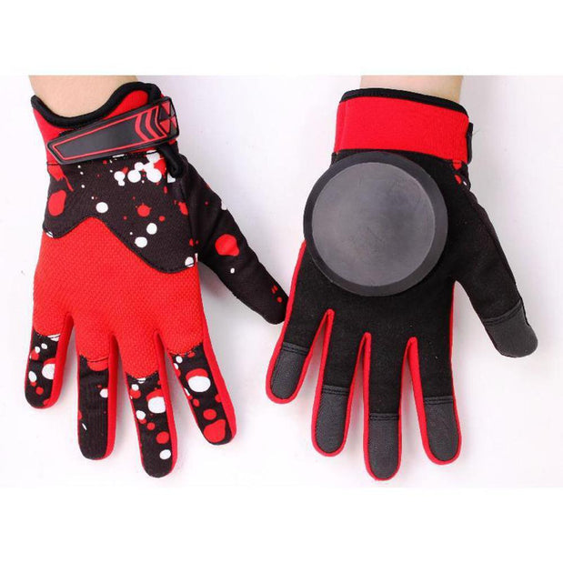 Ehlers Longboards Slide Gloves - Longboard Slide Gloves - Freeride & Downhill Sliding - Reinforced Leather with Replaceable PU Pucks