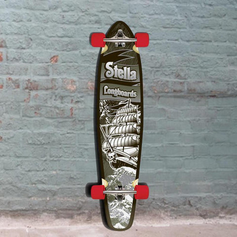 Longboard Kicktail Ghostship Skateboard 42" Stella Complete - Longboards USA