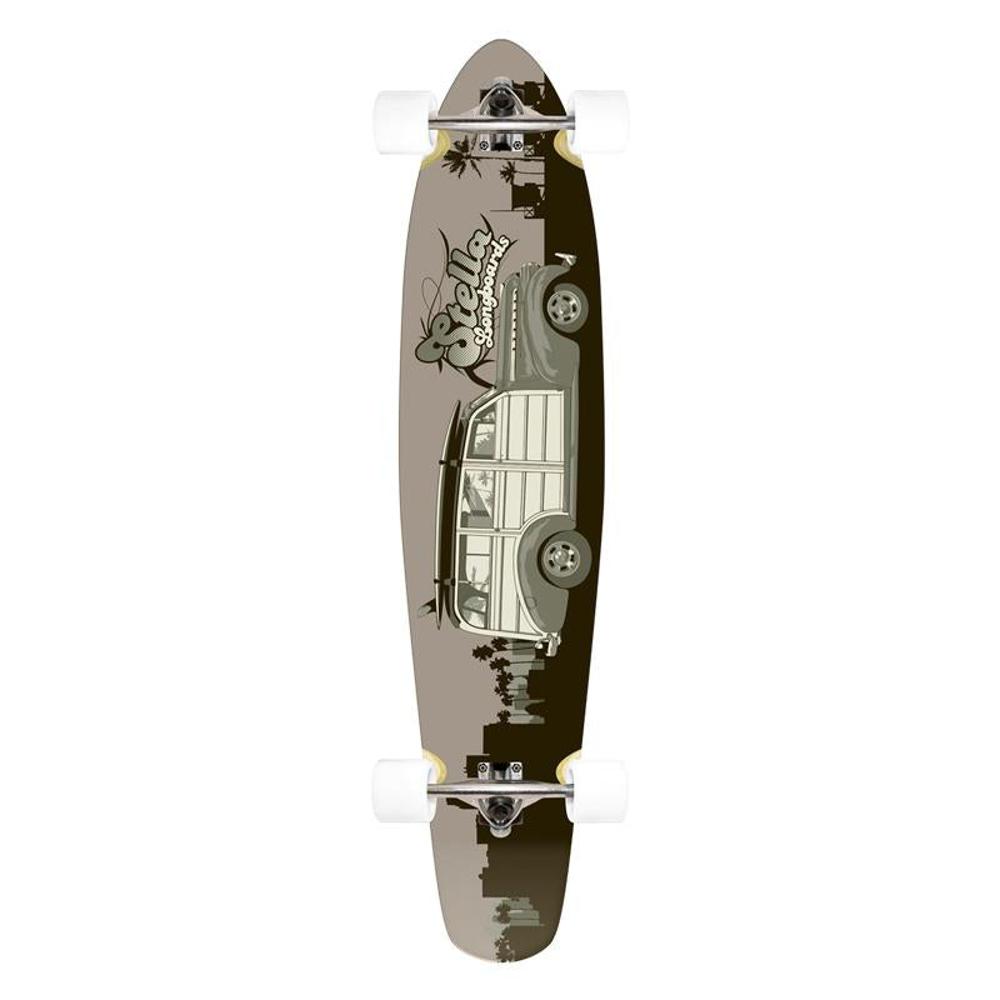Longboard Kicktail Woody Grey Stella Skateboard 42" - Complete - Longboards USA