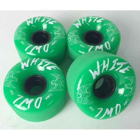 Longboard Skateboard Wheels White Owl 70mm Green 80A Set - Longboards USA