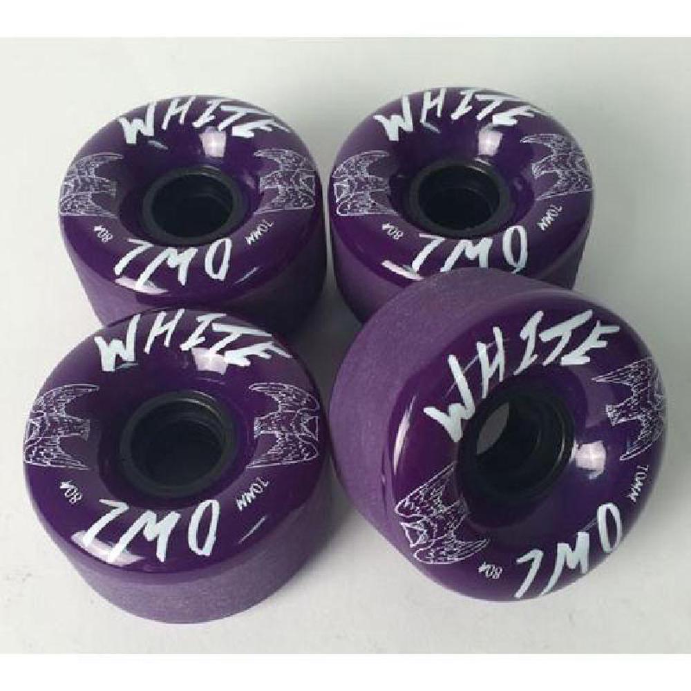 Longboard Skateboard Wheels White Owl 70mm Purple 80A Set - Longboards USA