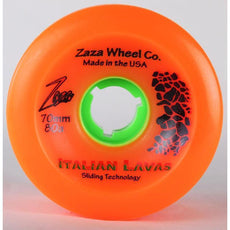 Longboard Sliding Wheels Zaza Orange Italian Lavas 70mm 80a - Longboards USA