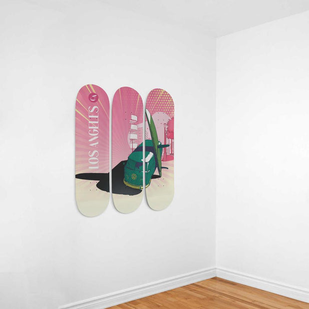 Los Angeles Retro, Surf, and Hippie Van | Skateboard Wall Art, Mural & Skate Deck Art | Home Decor | Wall Decor - Longboards USA