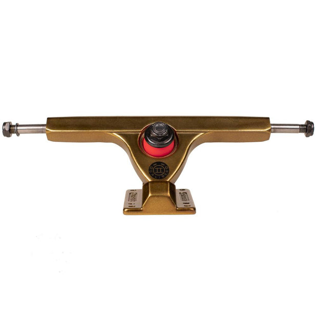 Madrid Caliber II - 184mm/50° in Gangster Gold Longboard Trucks w/ Venom Plug Bushings | Set of 2 - Longboards USA