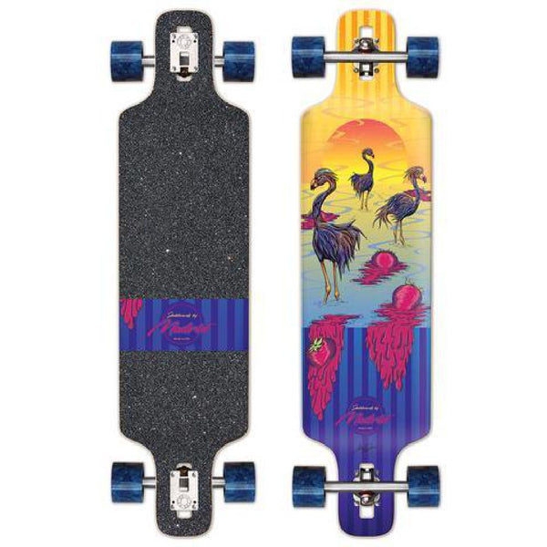 Longboard Drop-Through Playshion 39" - Parfait Pour Débutants, Roulements ABEC-9