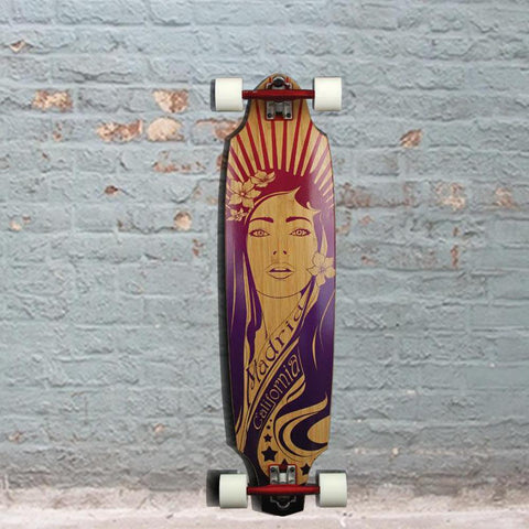 Madrid Girl Bamboo Carving 38" Longboard - Longboards USA