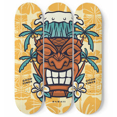 Marvelous Tiki Mask Skateboard Wall Art - Longboards USA