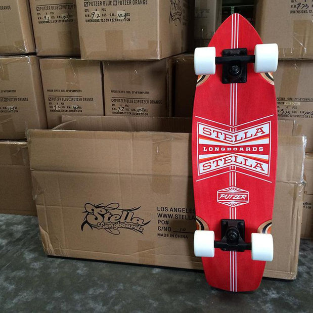 Mini Cruiser Red Putzer Complete - 27 x 8 - Longboard Skateboard - Longboards USA